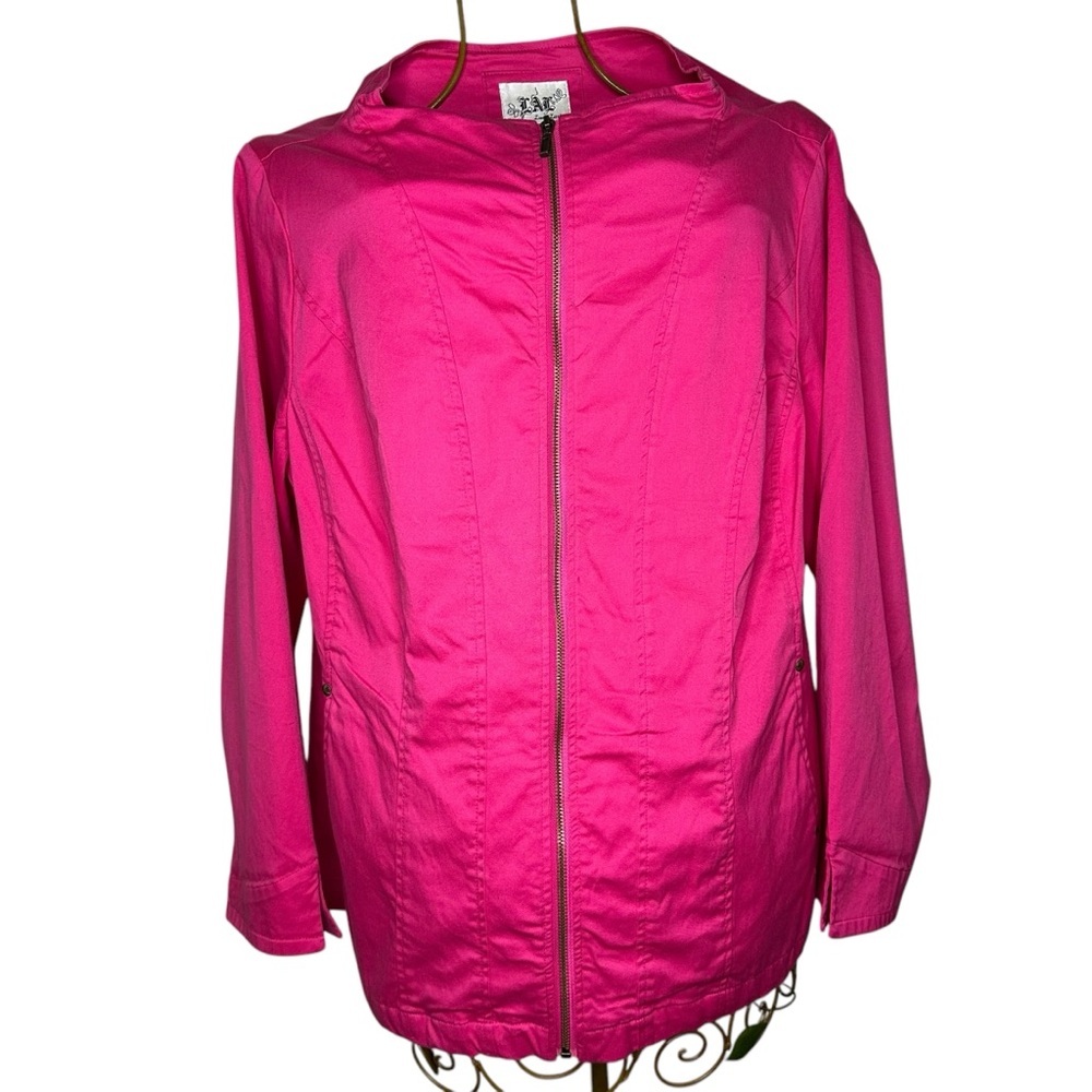 Live a Little Women's Pink Utility Zip Up Jacket - Size 1X PLUS